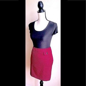 Pink & Black Pencil Skirt: Checker Pattern, Thick Fabric, Sz. 8P